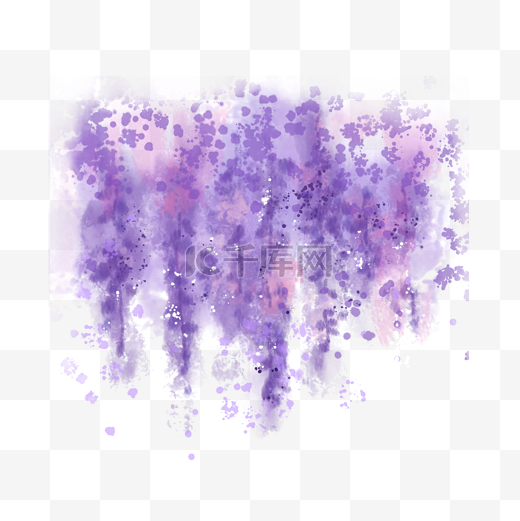 紫藤萝花水彩装饰图片