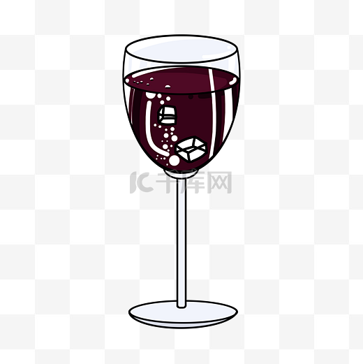 手绘葡萄酒红酒高脚透明杯图片