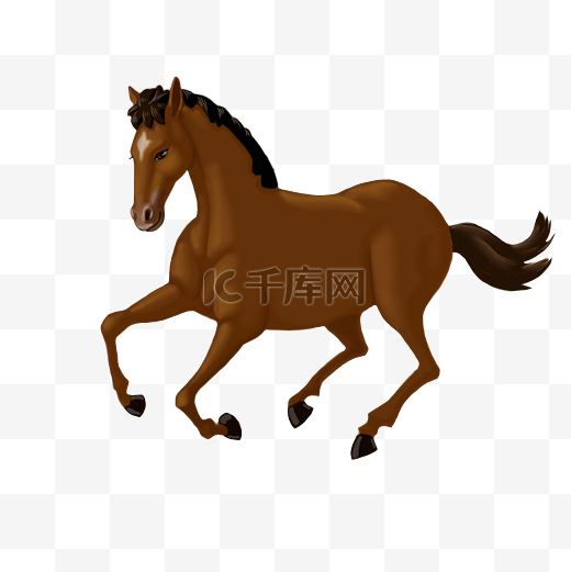 小物插画动物棕色马匹免扣素材图片