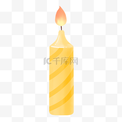 小清新淡黄条纹燃烧小蜡烛图片