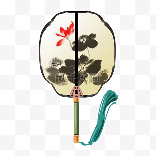 中国风传统扇子插画图片