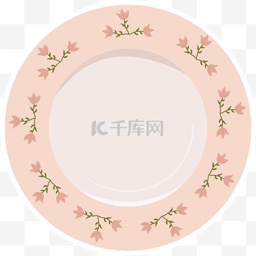 小碎花陶瓷餐具盘子矢量元素下载图片