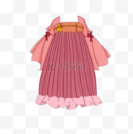 粉色古代服装裙子设计图案图片