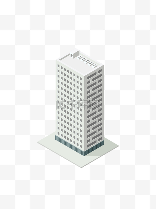 立体2.5D建筑大楼大厦商务办公楼元素图片