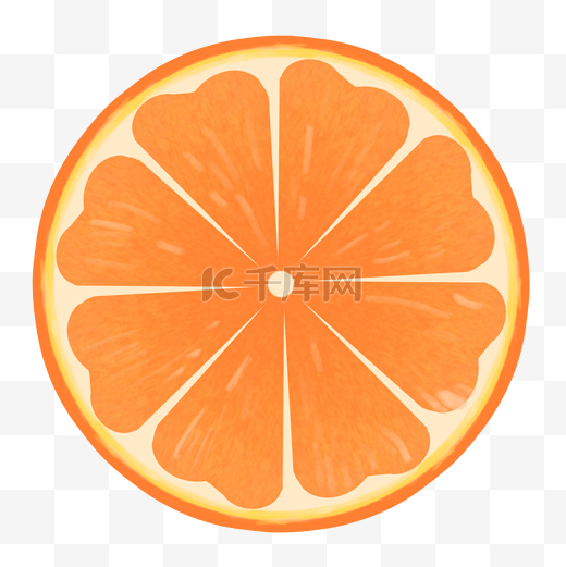 卡通半个香橙图片