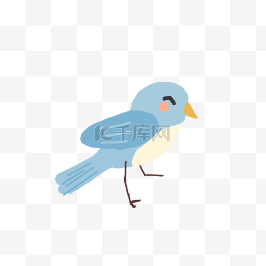 卡通蓝色的小鸟图图片