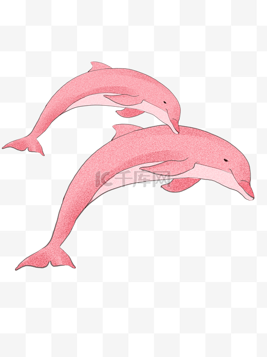 梦幻生物之粉色海豚商用元素图片
