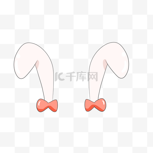 兔子耳朵发饰插画图片