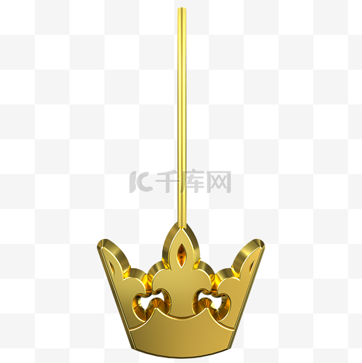 女王节王冠C4D精致金色金属挂饰图片