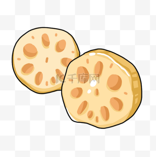 手绘莲藕美食插画图片