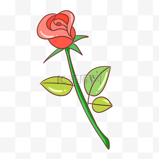 手绘情人节玫瑰插画图片