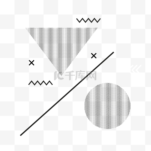 孟菲斯个性几何装饰图案PNG图片