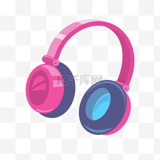 彩色圆弧耳机元素图片