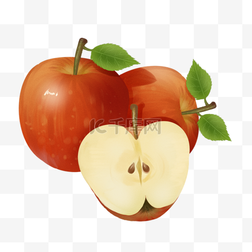 水果主题之苹果插画图片