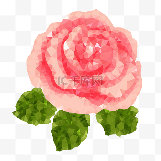 lowpoly低多边形玫瑰素材图片
