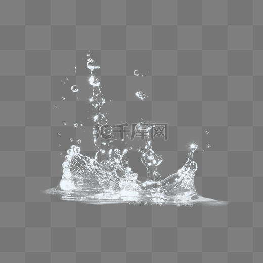 喷溅的水波纹水花元素图片
