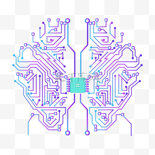 科技最强大脑插画图片