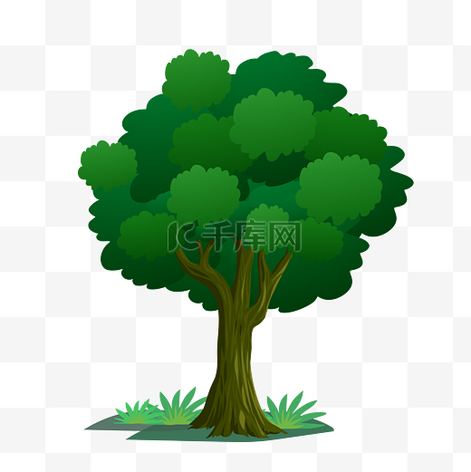矢量卡通绿色的树木图片