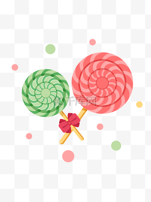 可爱扁平风格圣诞节糖果元素矢量图片