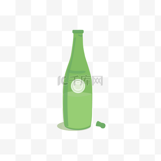 矢量手绘绿色瓶子图片