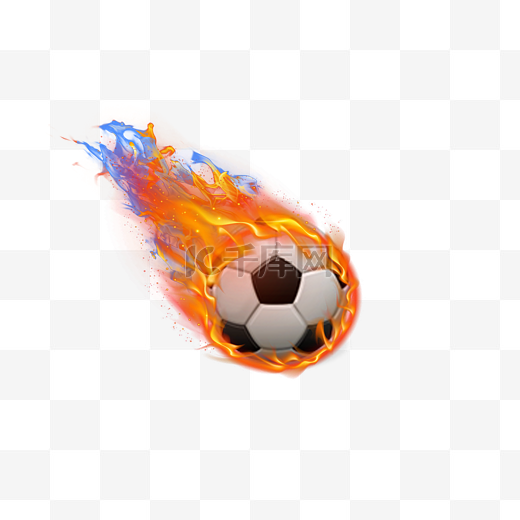 带着火的足球卡通图片
