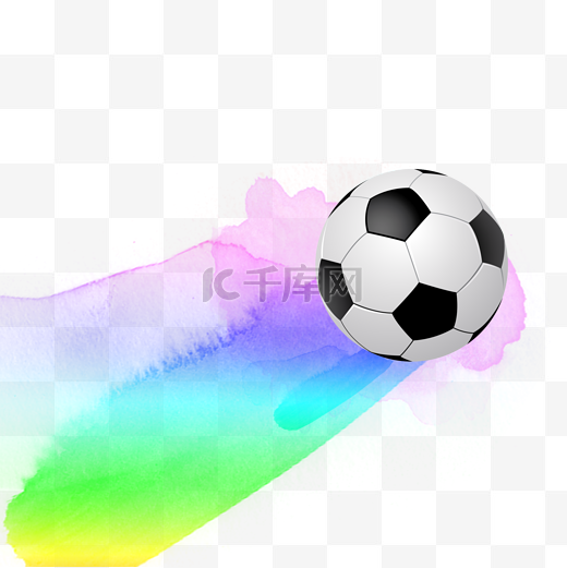 世界杯水彩底足球元素图片