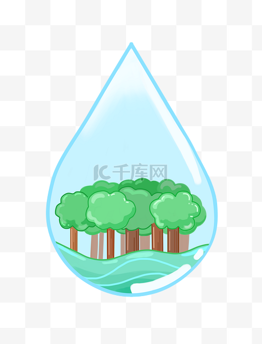公益环保水滴树林图片