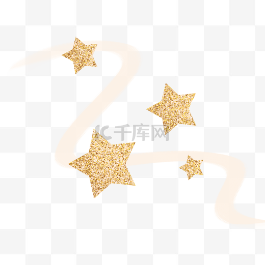 金色小星星闪粉平面喜庆装饰海报元素下载图片