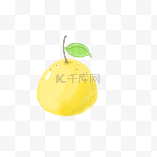 黄色圆形梨PNG图片