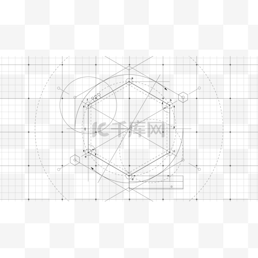 科技建筑图纸HUD炫酷几何圆形图片