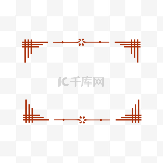 新年春节红色中国风边框矢量元素图片