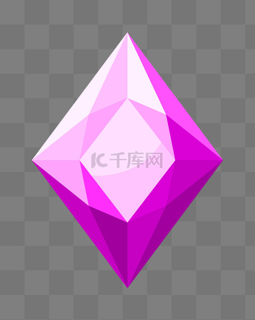 菱形紫色立体宝石图片