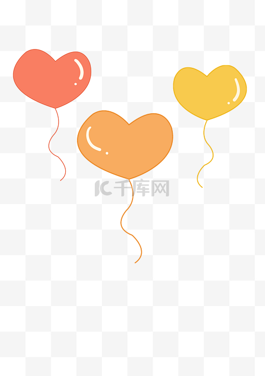 情人节儿童节卡通气球扁平插画图片
