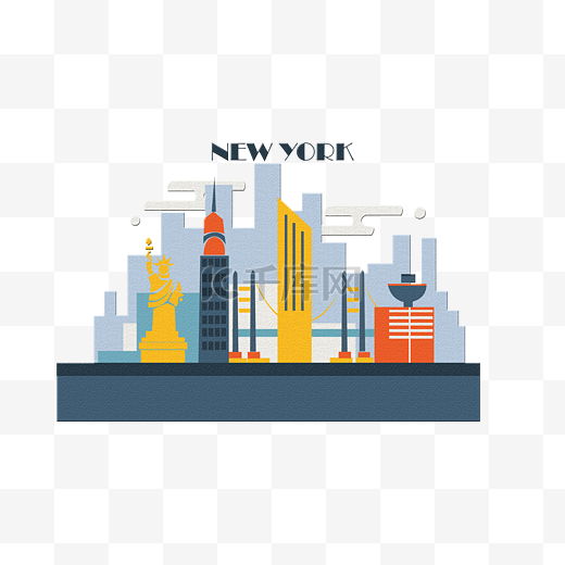 城市地标纽约美国PNG图片