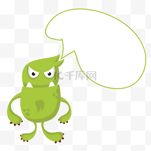 绿色霸气小怪物装饰对话框图片