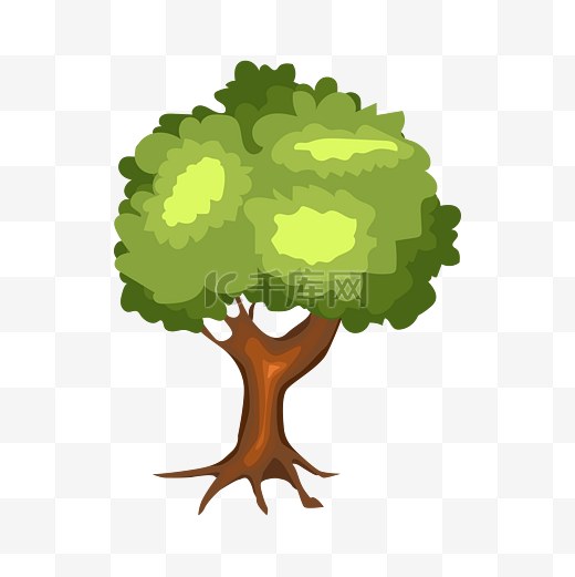 矢量卡通绿色的树木图片