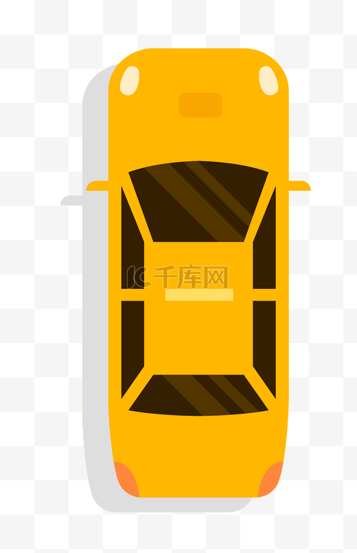 黄色的小汽车插画图片