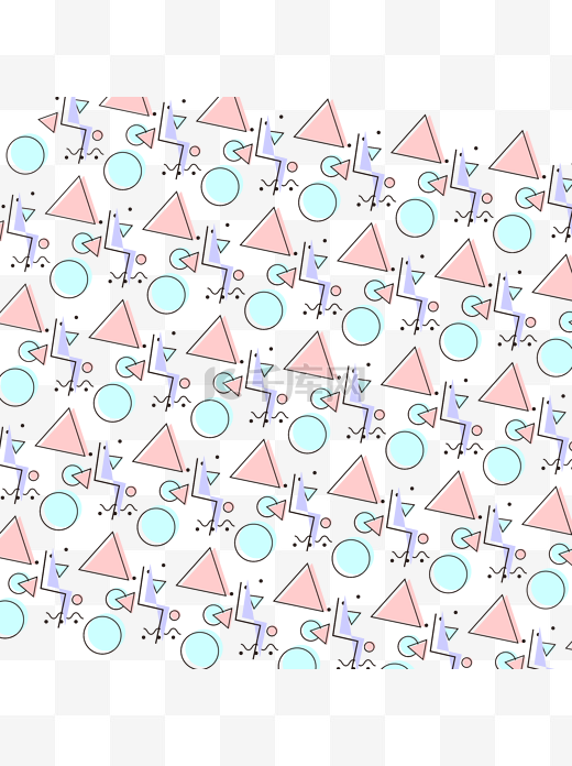 创意几何孟菲斯撞色图案可商用元素图片
