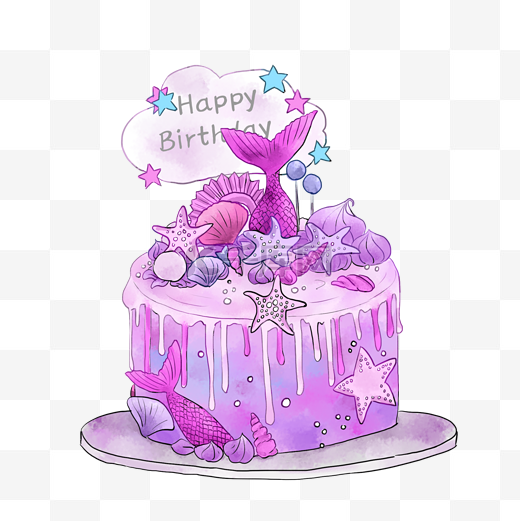 紫色ins风格漂亮蛋糕图片