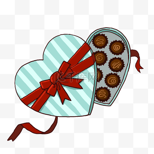 情人节爱心巧克力礼盒PNG免抠素材图片