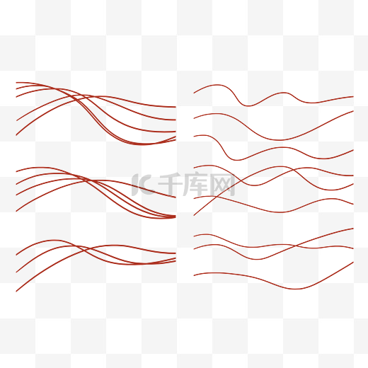 极简装饰红色波浪线图片