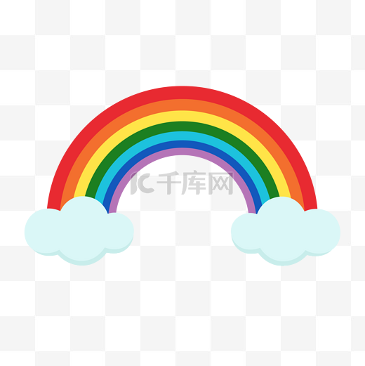 矢量卡通彩虹云朵元素图片