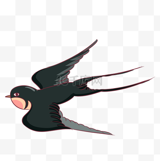 飞翔的燕子卡通插画图片