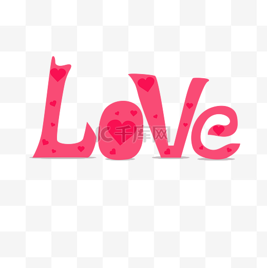 矢量手绘粉色字体LOVE图片