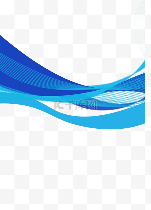 蓝色系矢量科技波浪装饰图片