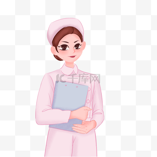 粉色可爱小护士元素图片
