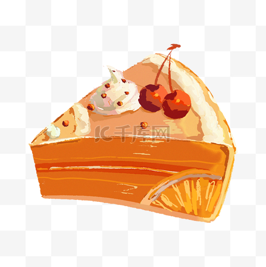 甜品水果蛋糕手绘插画图片