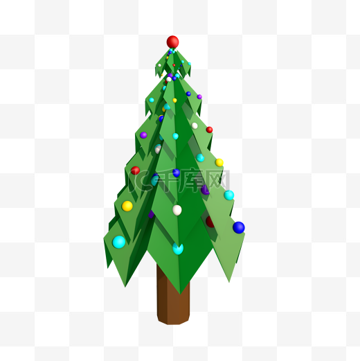 圣诞树立体C4D图片