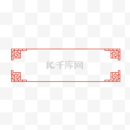 春节新年中国风红色矢量边框元素图片