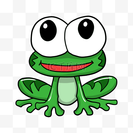 绿色可爱小青蛙卡通插画图片